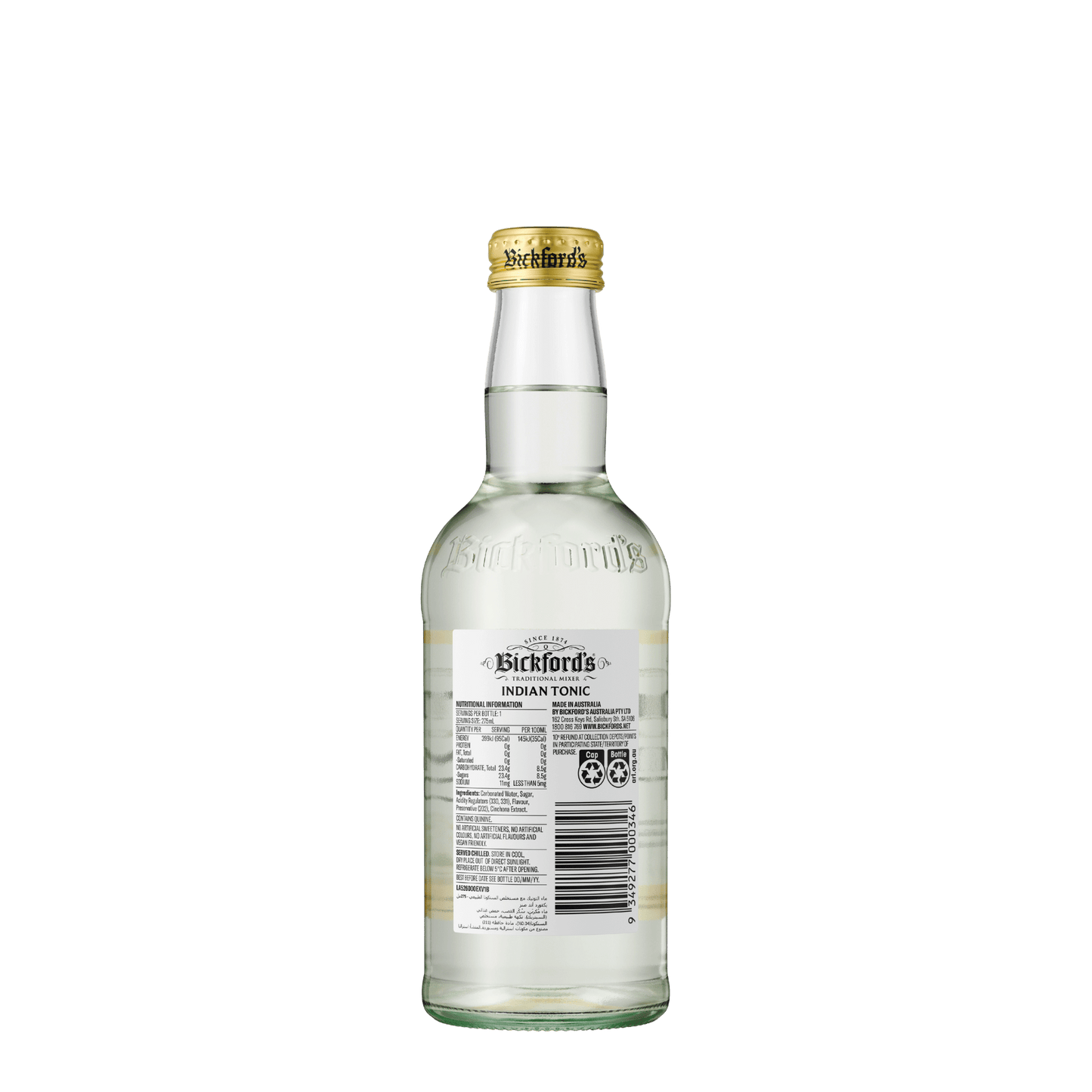 Bickford's Indian Tonic Water, 275ml - Soda