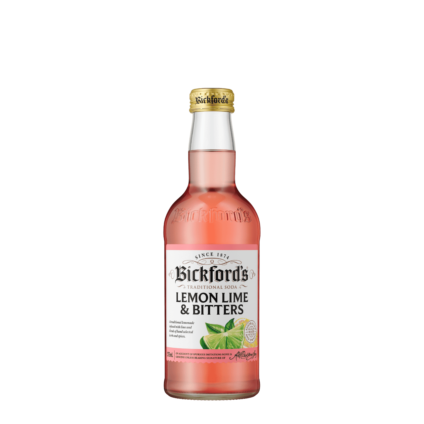Bickford's Lemon Lime & Bitters Traditional Soda, 275ml - Soda