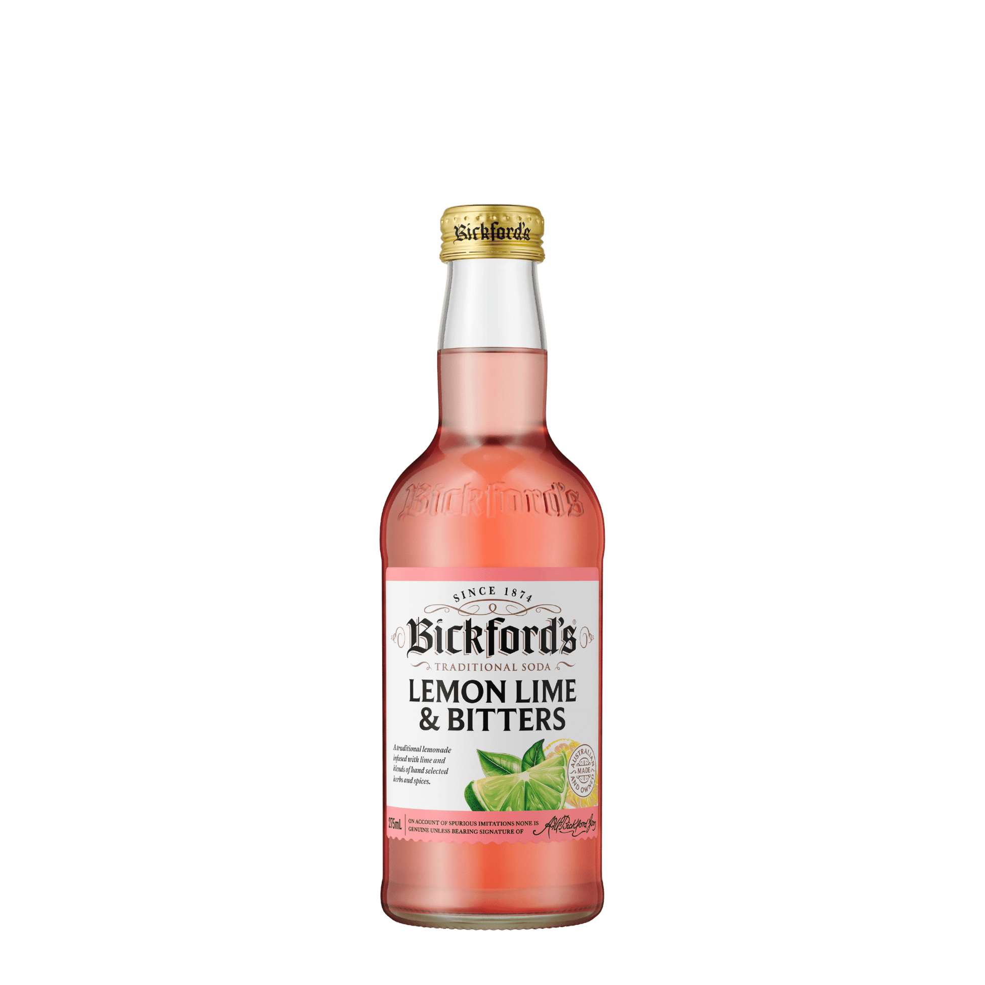 Bickford's Lemon Lime & Bitters Traditional Soda, 275ml - Soda