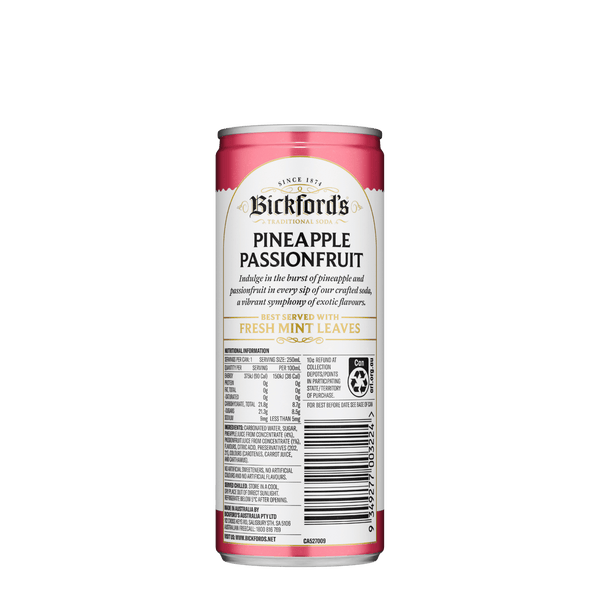 Bickford's Pineapple Passionfruit, 250ml - Soda