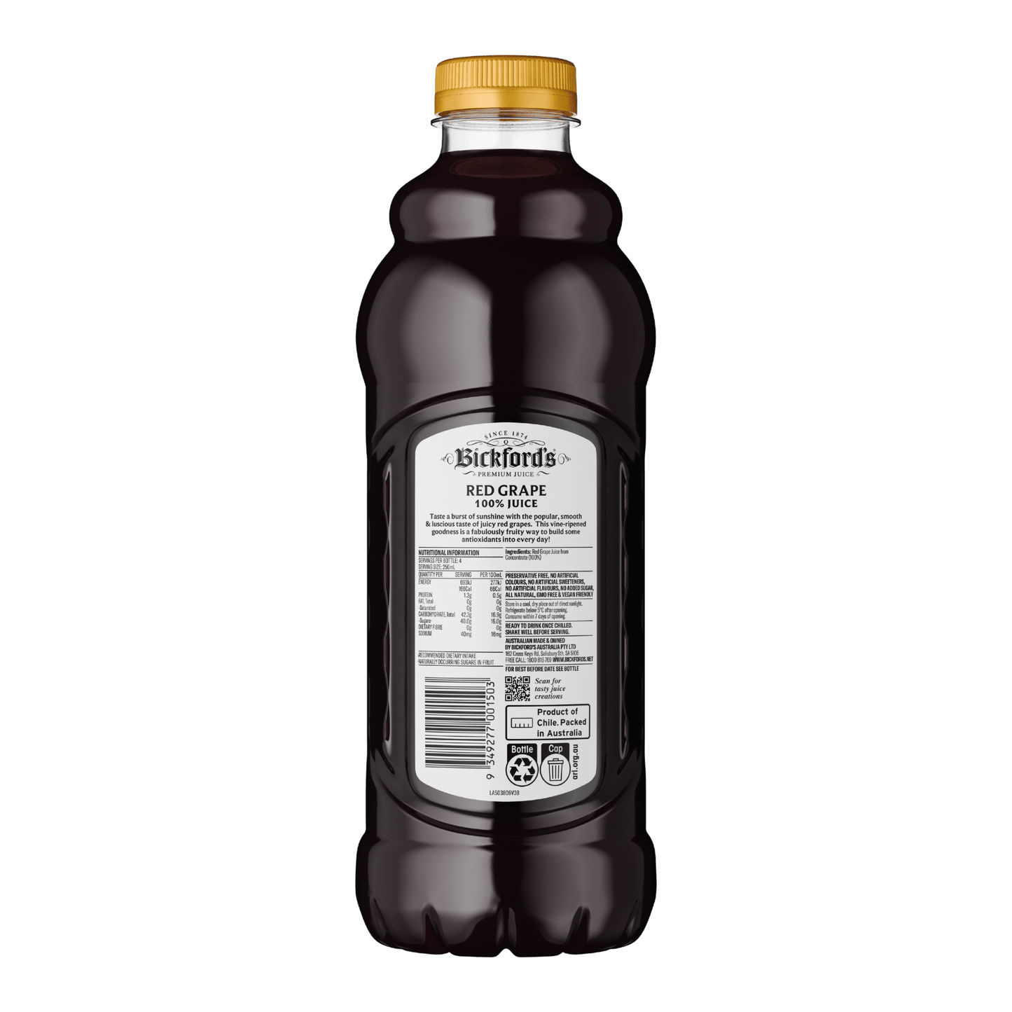 Bickford's Red Grape 100% Juice, 1Lt - Juice