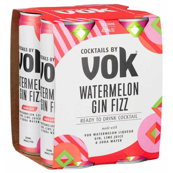 Cocktails by VOK Watermelon Gin Fizz, 250ml 4% Alc. - Sippify