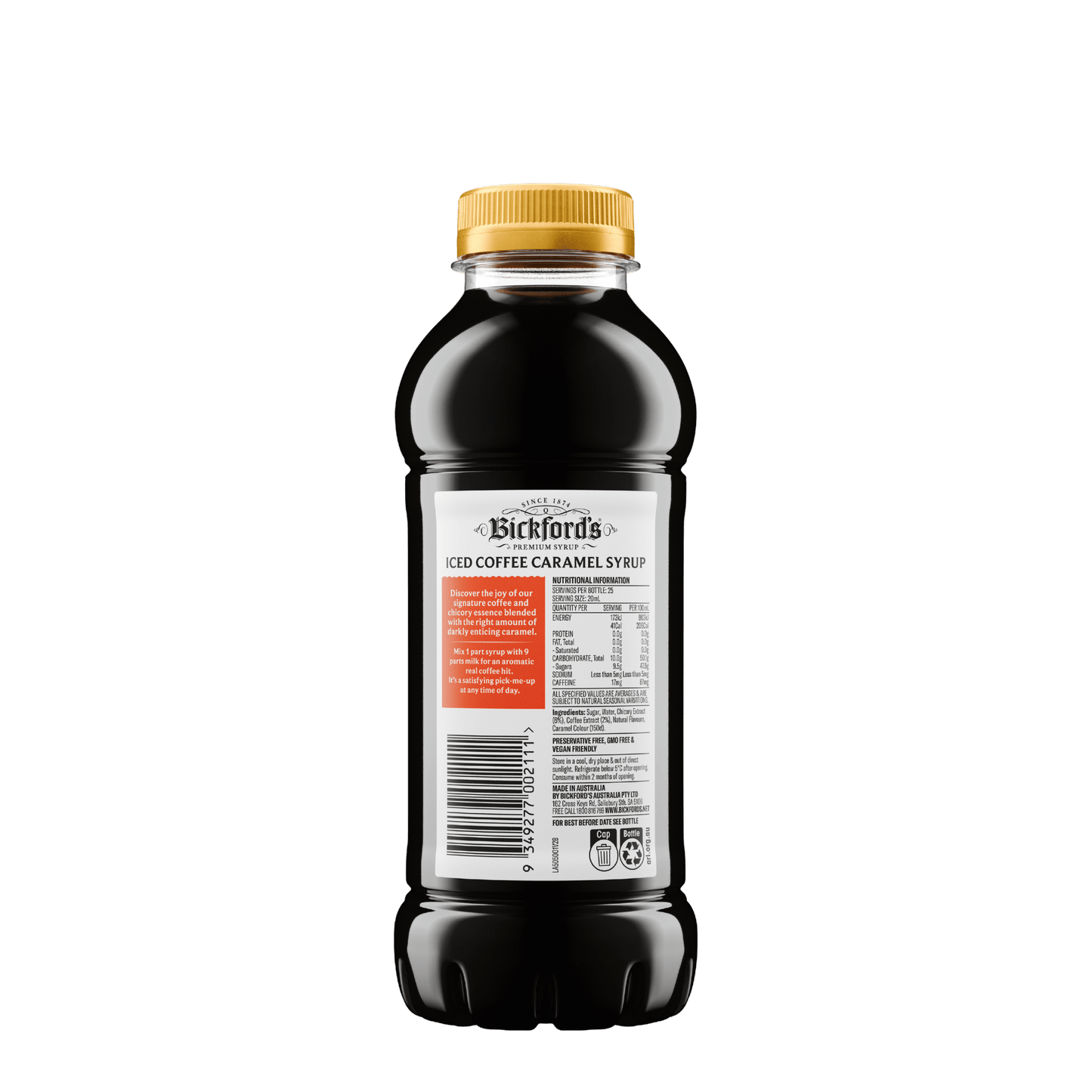 Bickford’s Iced Caramel Coffee Syrup 500ml - Syrup