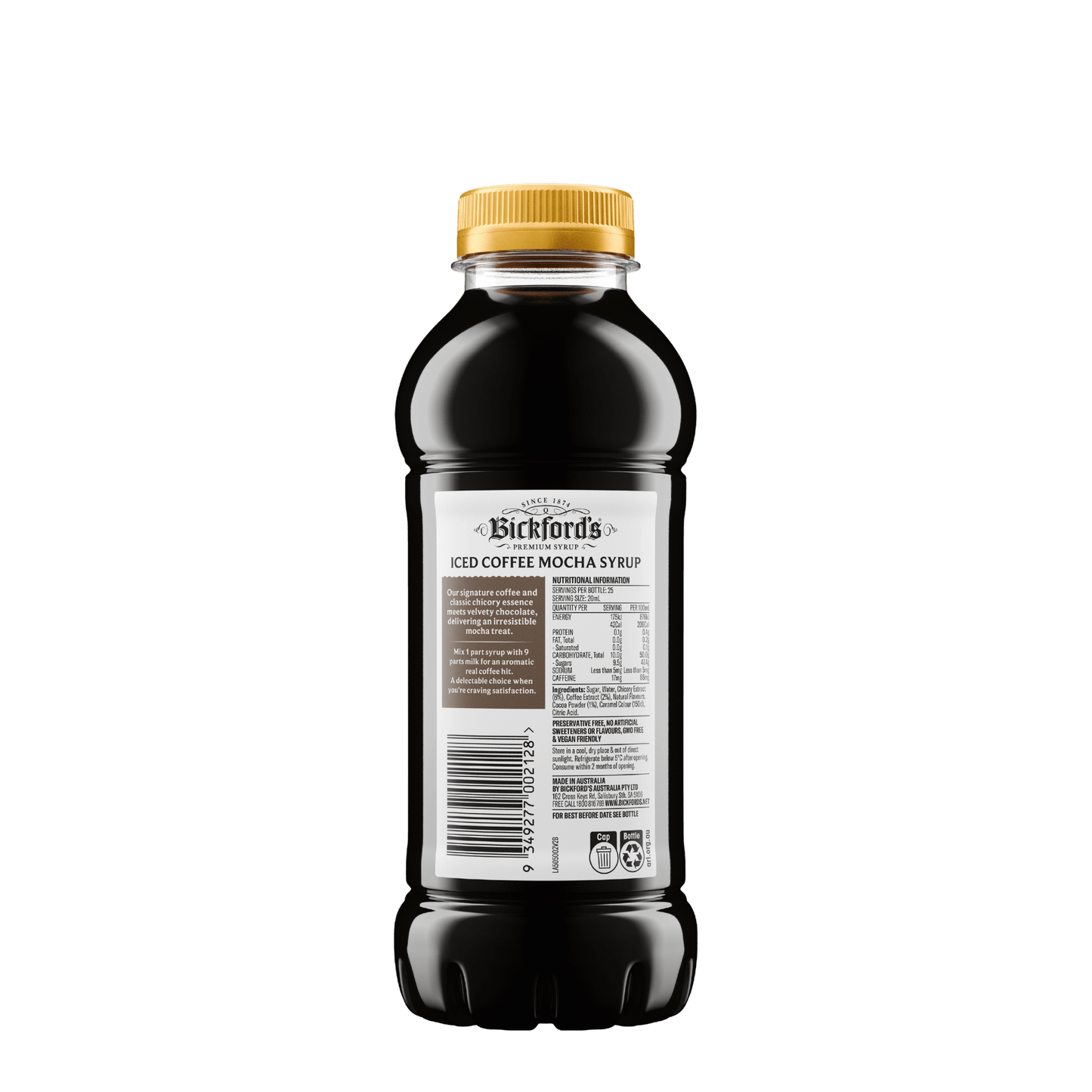 Bickford’s Iced Mocha Coffee Syrup 500ml - Syrup