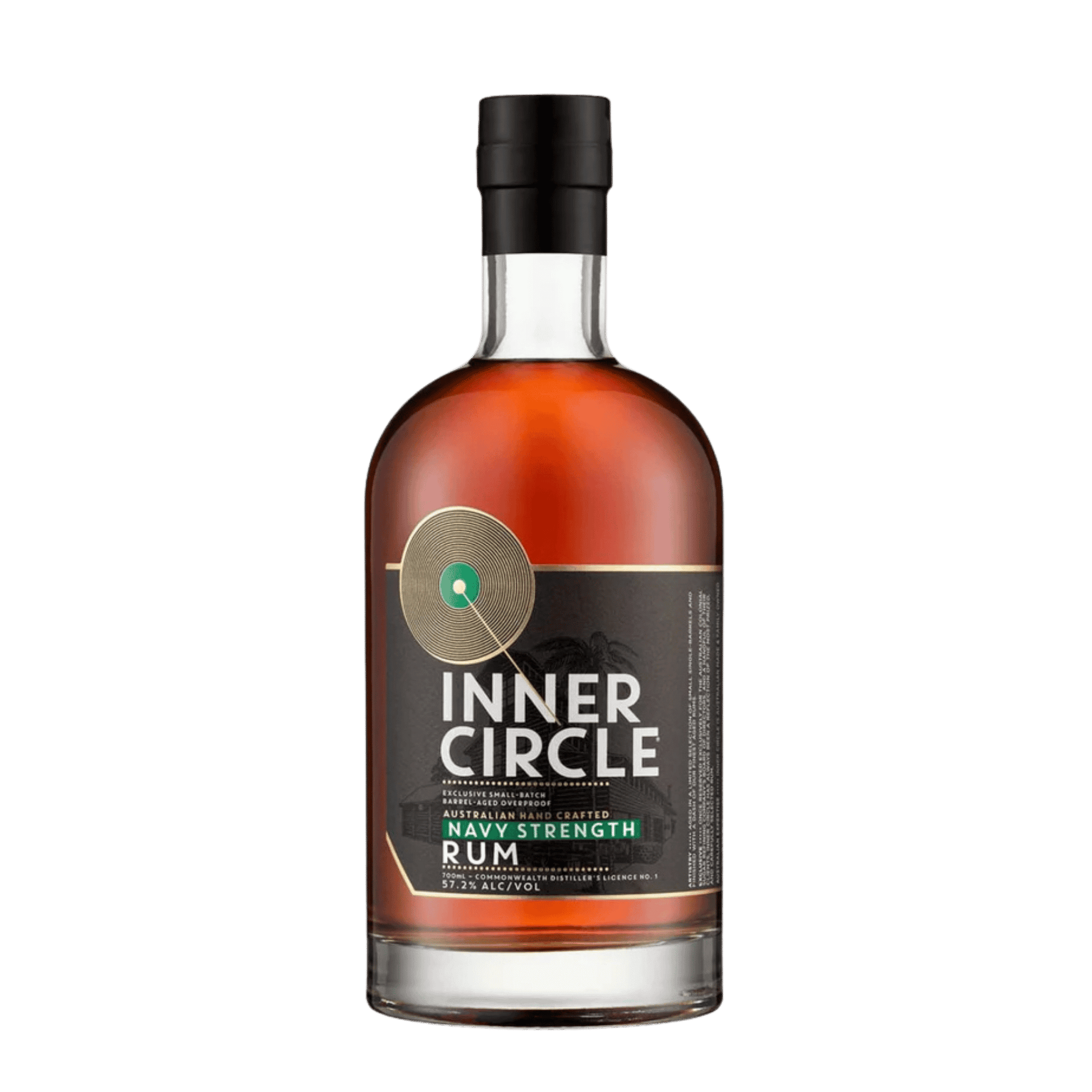 Inner Circle Aust. Navy Strength Rum Green, 700ml 57.2% Alc - Rum