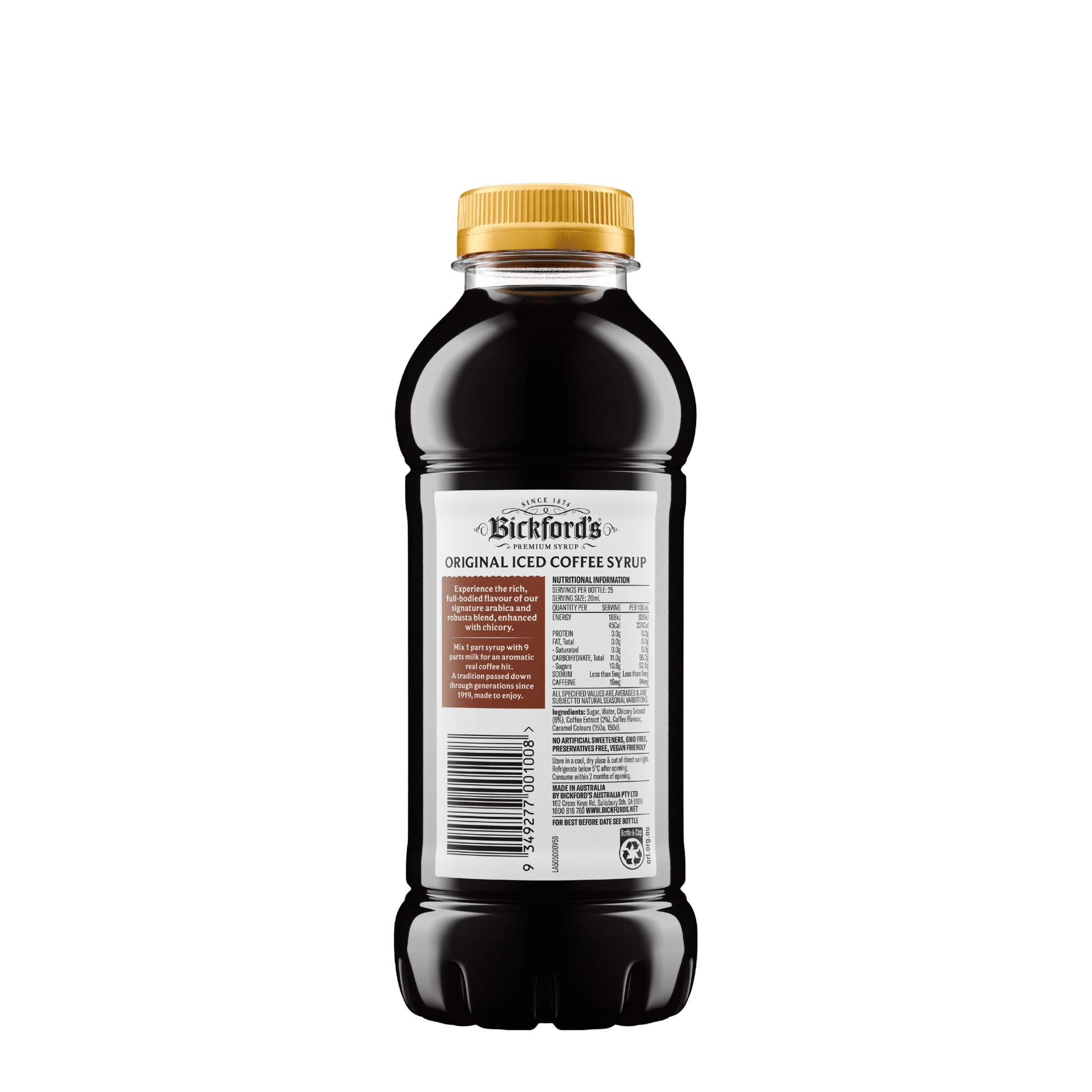 Bickford’s Iced Coffee Syrup 500ml - Syrup