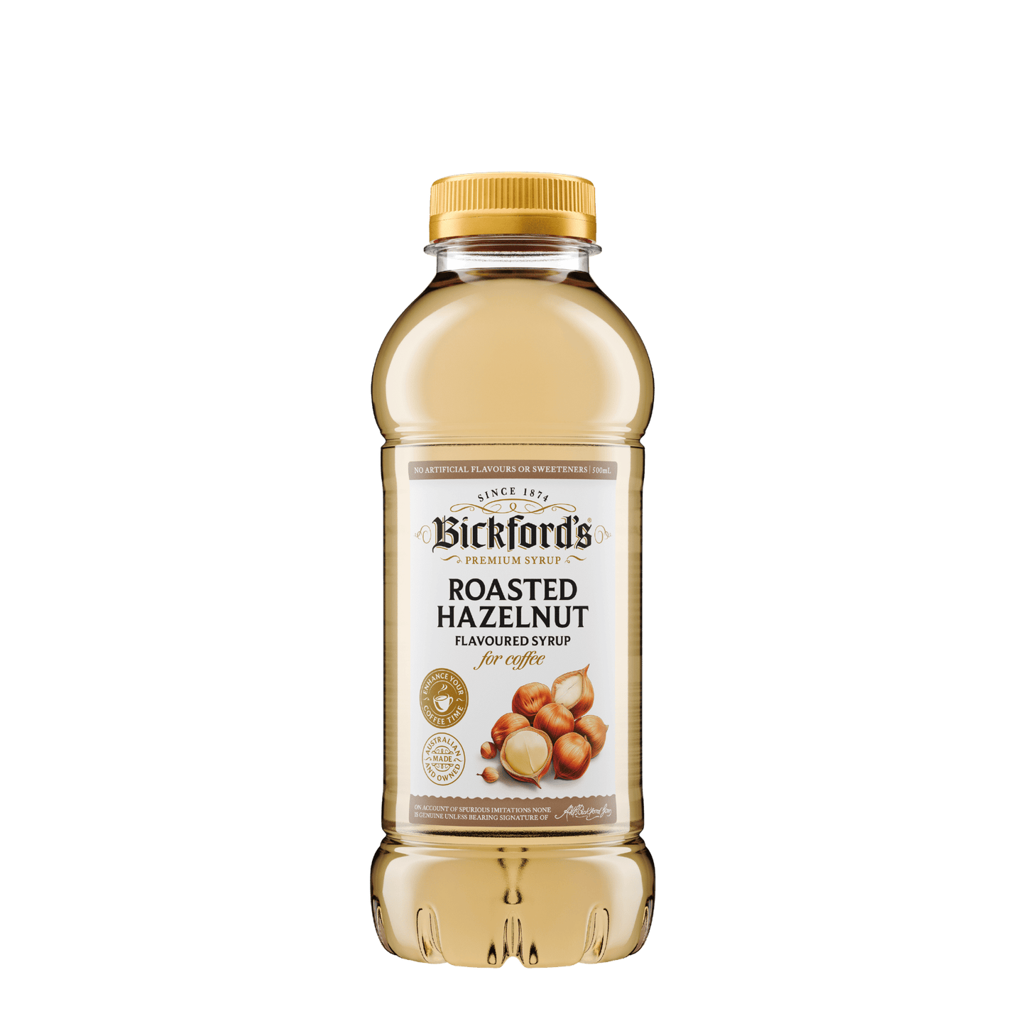 Bickford’s Roasted Hazelnut Syrups for Coffee 500ml - Syrup