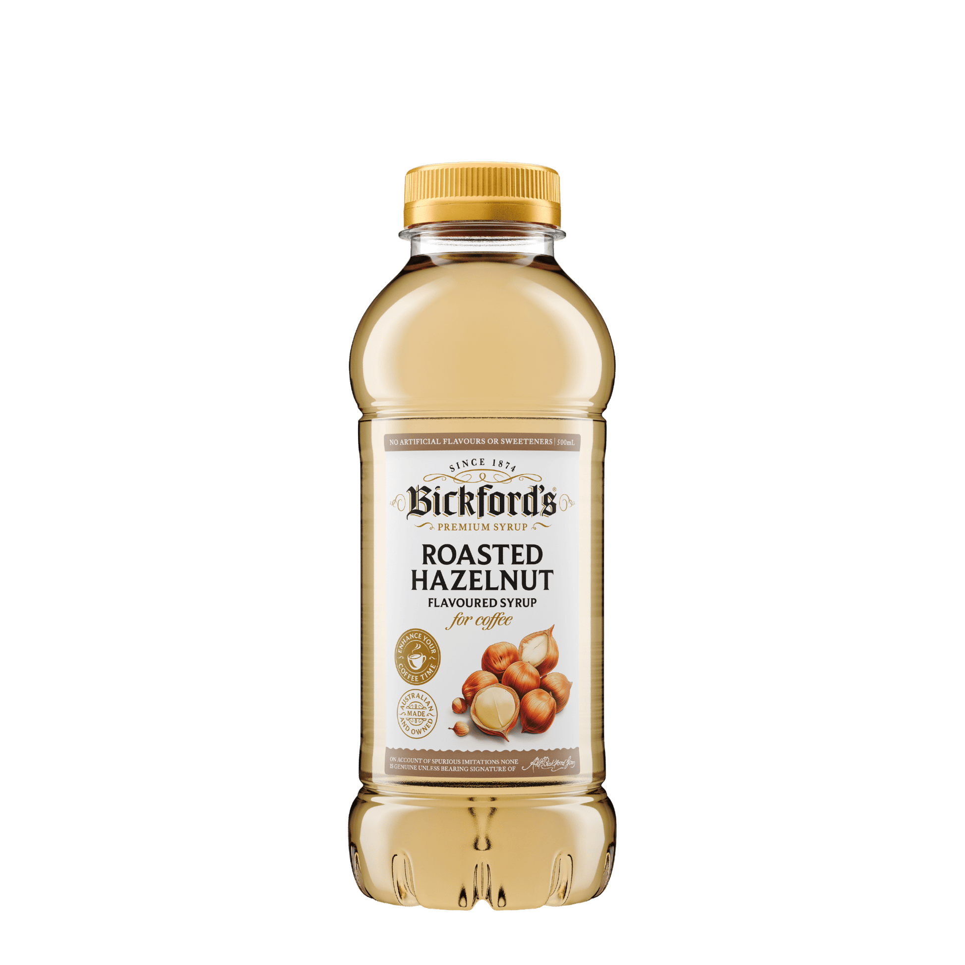 Bickford’s Roasted Hazelnut Syrups for Coffee 500ml - Syrup