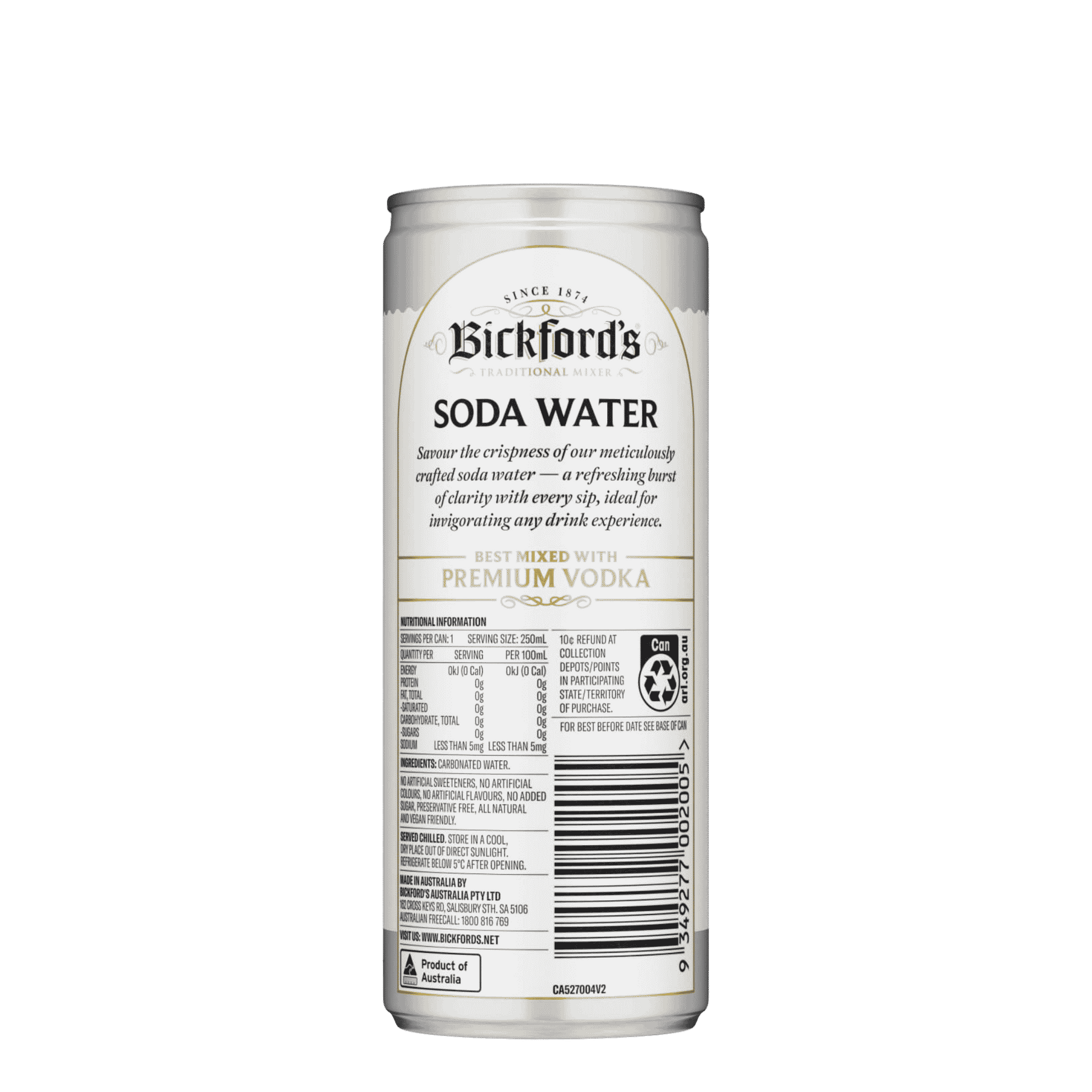 Bickford's Soda Water, 250ml - Carbonated Water