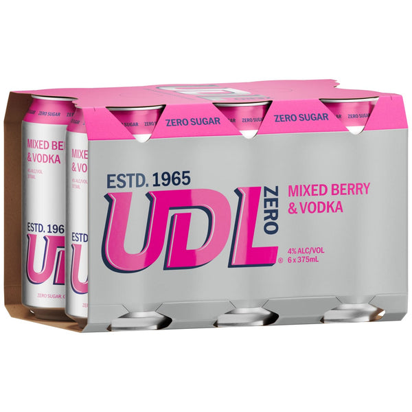 UDL Vodka Zero Mixed Berry 375ml 4% Alc. - Premix