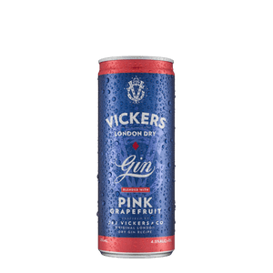 Vickers Gin blended with Pink Grapefruit, 250ml 4 .9% Alc. - Premixed