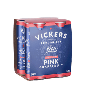 Vickers Gin blended with Pink Grapefruit, 250ml 4 .9% Alc. - Premixed