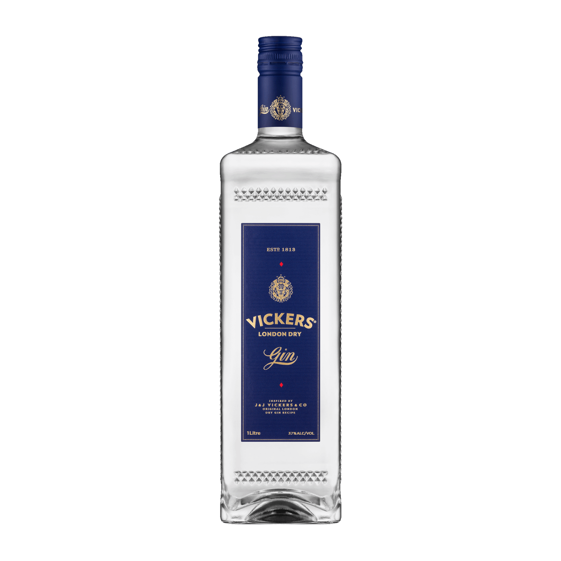 Vickers London Dry Gin, 1L 37% Alc. - Gin