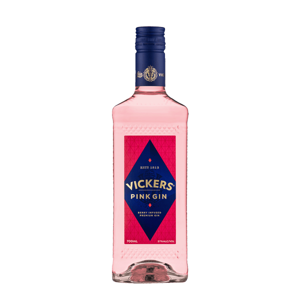 Vickers Pink Gin, 700ml 37% Alc. - Gin